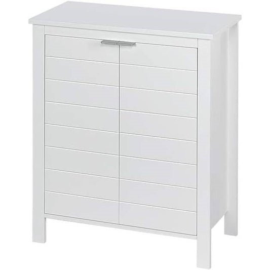 Armario para ropa de baño con estante de almacenamiento en acabado de madera blanca