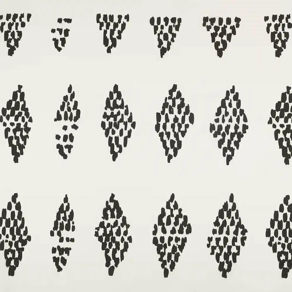 Cotton Polly Shower Curtain with black rhombus dots on cream, HomePacific on Tampa Home & Garden Store