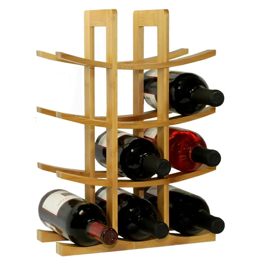 Wine rack in natural bamboo, modern Asian style, 12-bottle capacity on Tampa Home & Garden Store