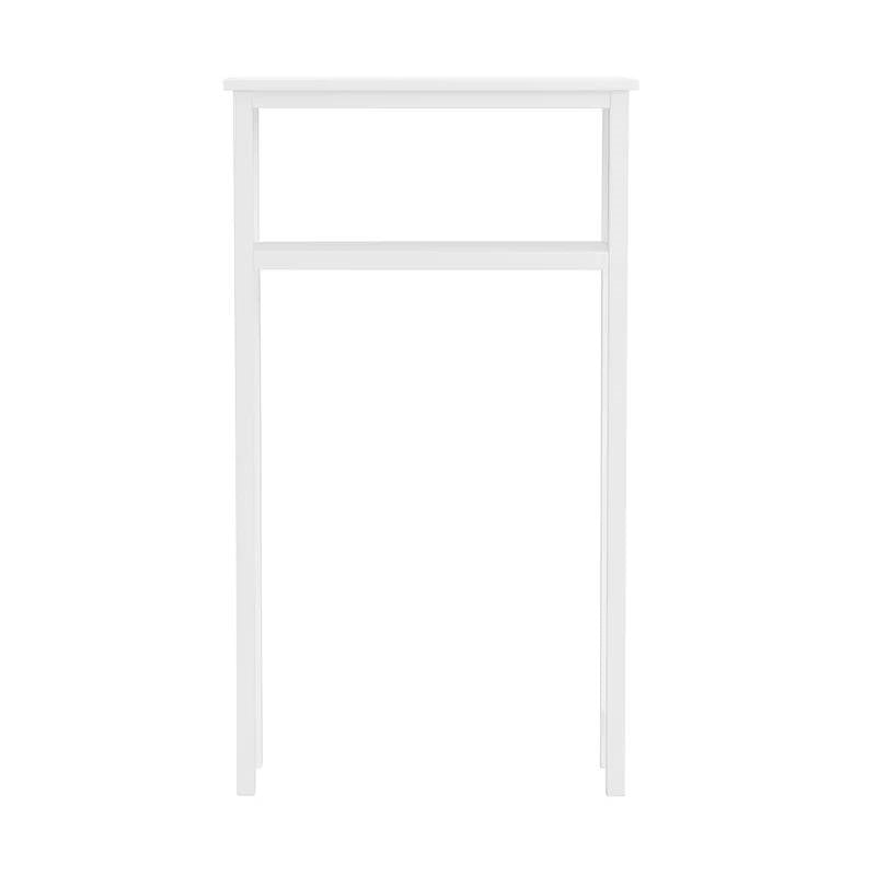 Estantería de almacenamiento de madera maciza blanca de 1 balda para encima del inodoro