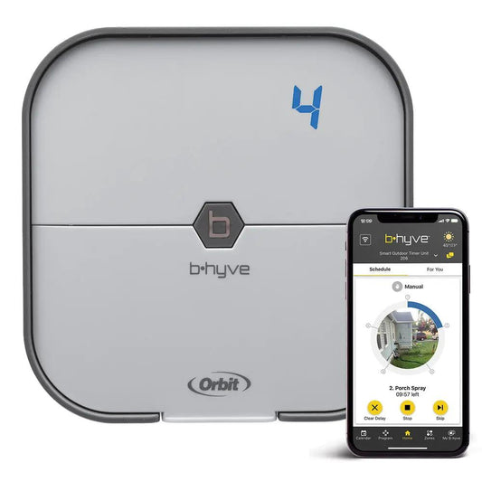 B-hyve Smart Indoor Irrigation Controller sprinkler timer gray Orbit unit with app control on Tampa Home & Garden Store