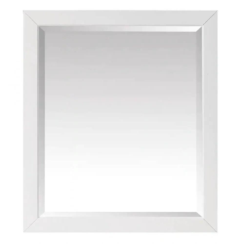 32-in x 28-in Bathroom Wall Mirror with White Solid Wood Frame - Tampa Home & Garden Store