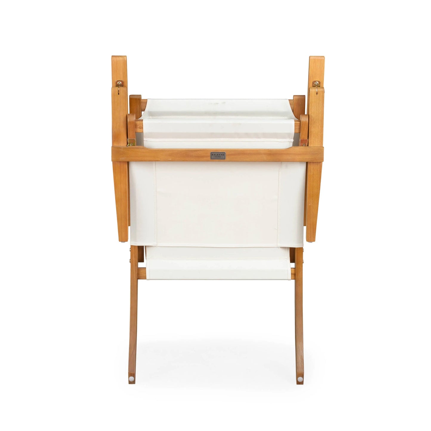 Walker Wooden Folding Chair by Balkene Home with light wood frame and white canvas seat on Tampa Home & Garden Store