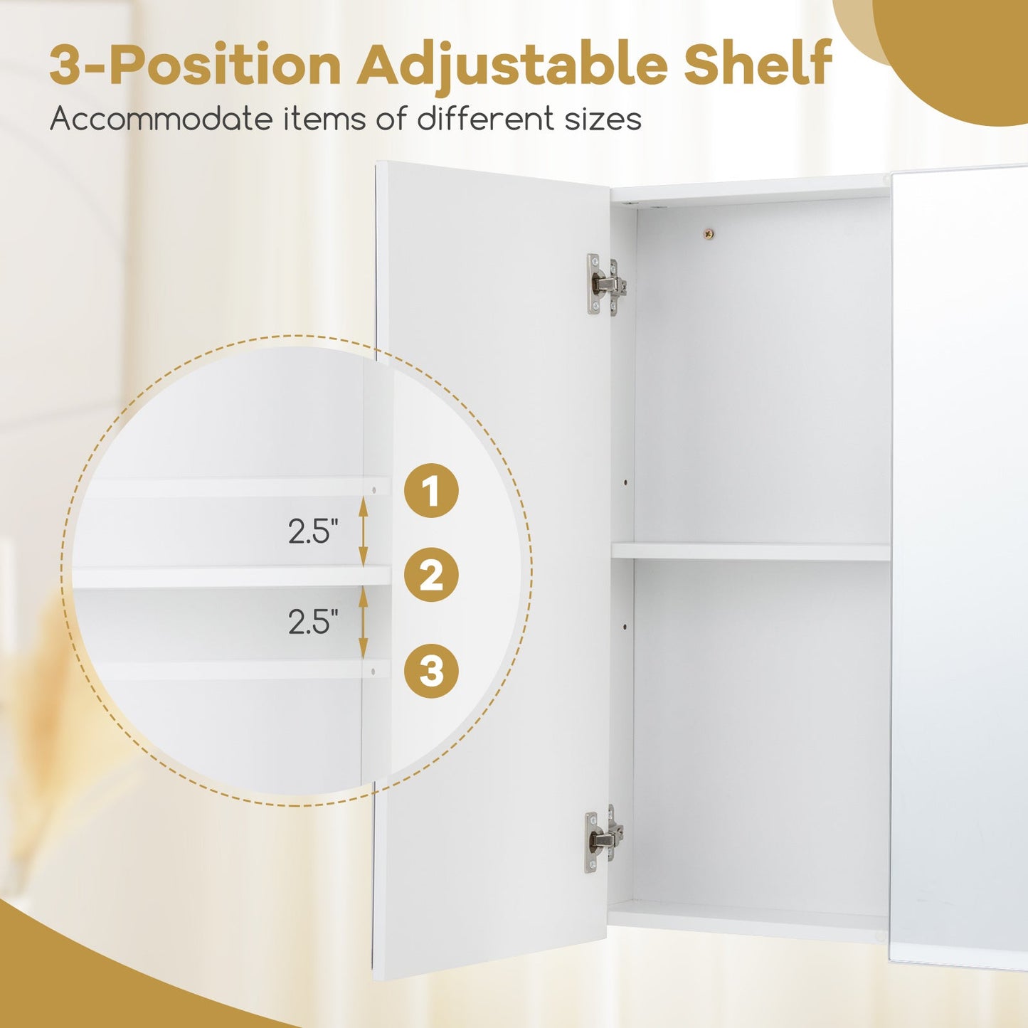 Double door bathroom wall cabinet with mirror DirectDeals white finish medicine cabinet on Tampa Home & Garden Store