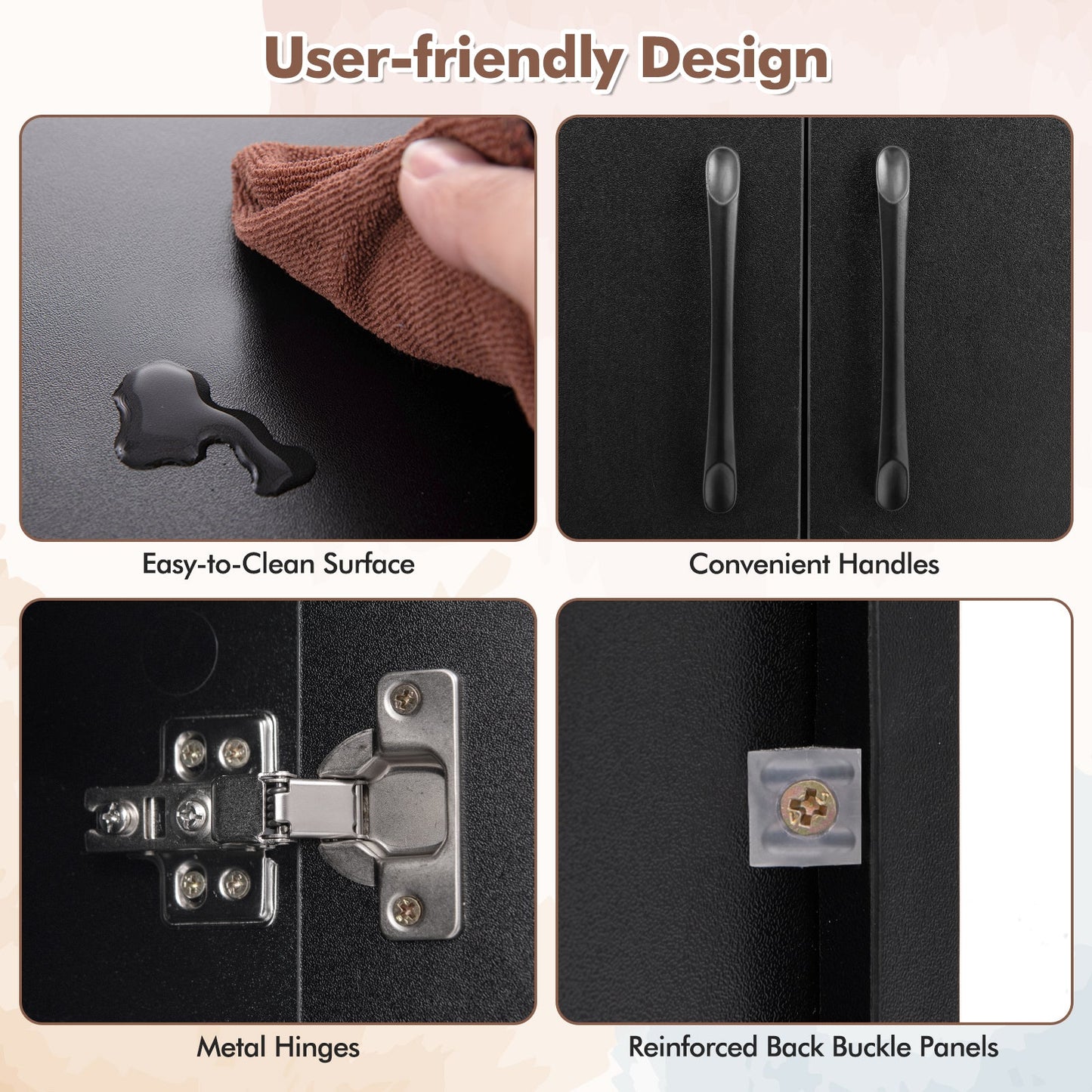 Estante de almacenamiento de escritorio de 2 puertas flotante para pared