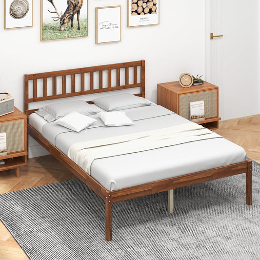 Twin/Full/Queen Size Wood Bed Frame with Headboard and Slat Support-Full Size - Tampa Home & Garden Store