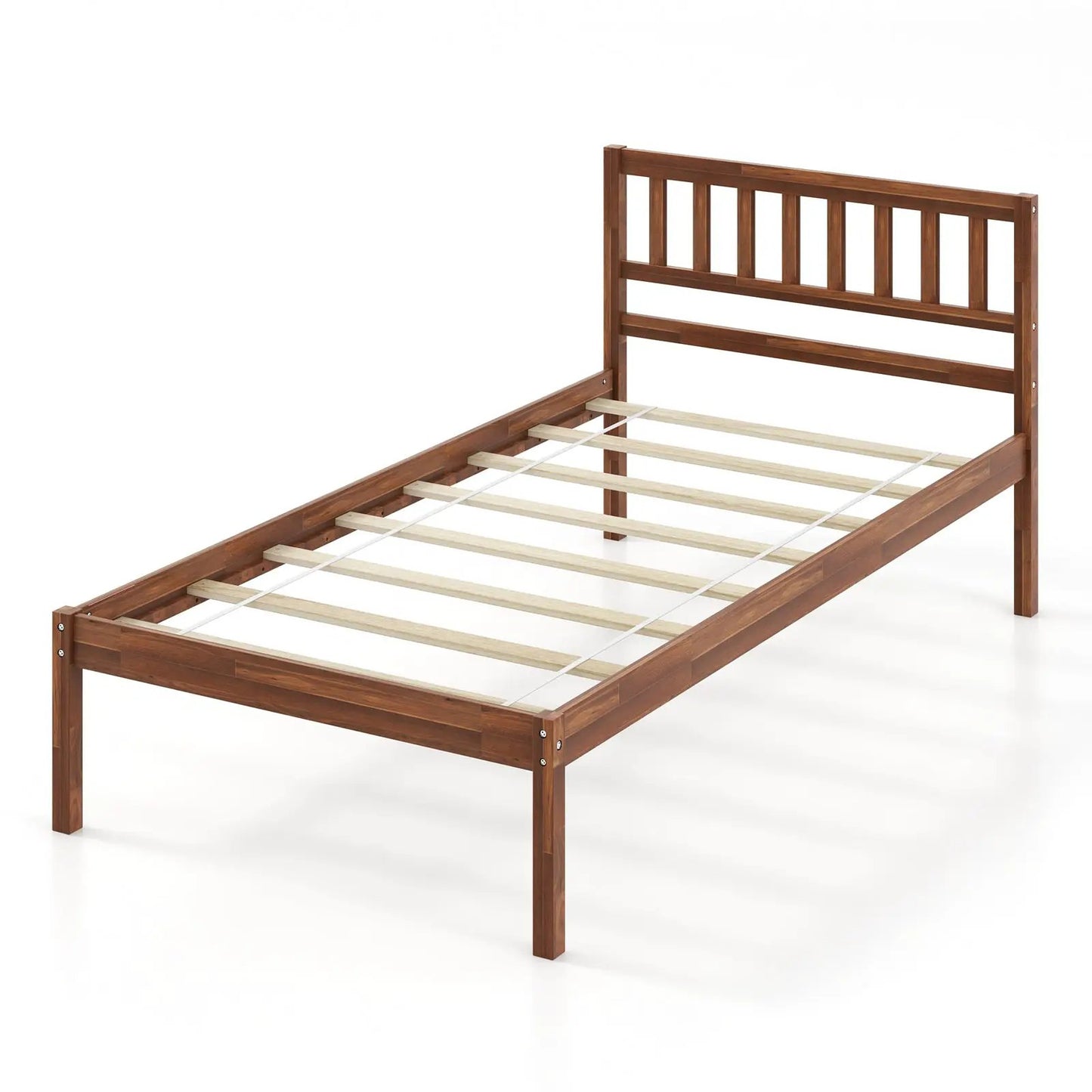 Twin/Full/Queen Size Wood Bed Frame with Headboard and Slat Support-Full Size - Tampa Home & Garden Store