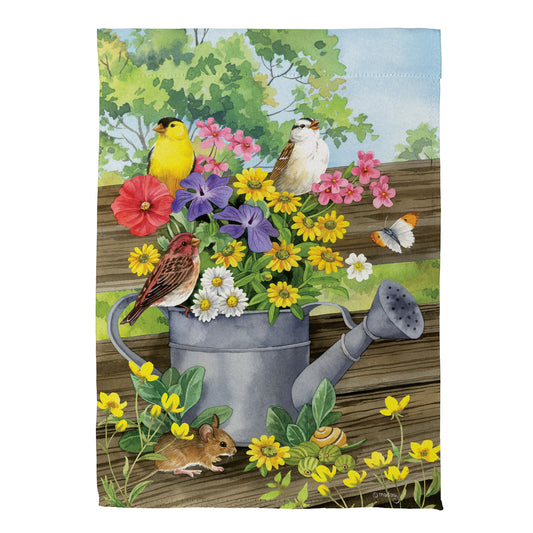 Watering Can Bunch Suede Garden Flag - Tampa Home & Garden Store