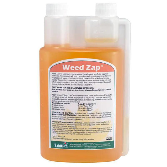 Weed Zap broad spectrum foliar herbicide orange Grow Organic on Tampa Home & Garden on Tampa Home & Garden Store