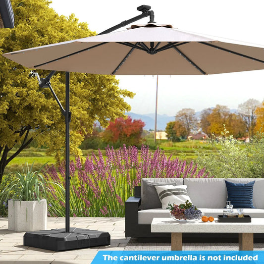 Weighted Offset Umbrella Base with Cross Bracket and Cut-out Handles - Tampa Home & Garden Store