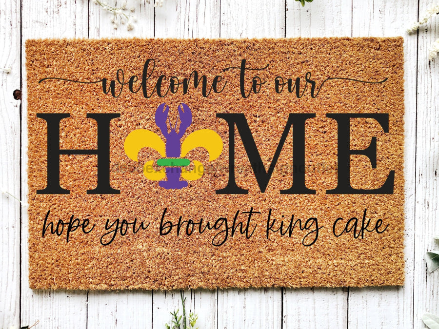 Welcome Mardi Gras Masks Doormat | Nola Housewarming Gift | Fat Tuesday | Doormat Closing Gift | Welcome Doormat | Front Door Home Door Mat - Tampa Home & Garden Store