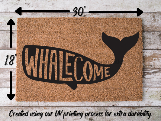 Whale Doormat "Whalecome" Funny Whale Welcome Door Mat - Tampa Home & Garden Store