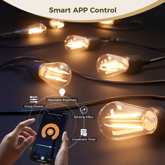 White Edison String Lights Dimmable Outdoor Edison String Lights - Tampa Home & Garden Store