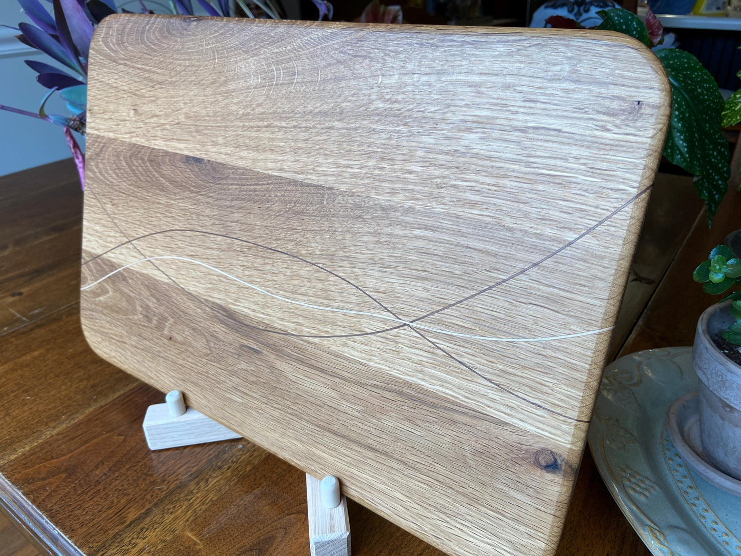 White Oak Charcuterie Board - Exotic Wood Decorative Banding - Tampa Home & Garden Store