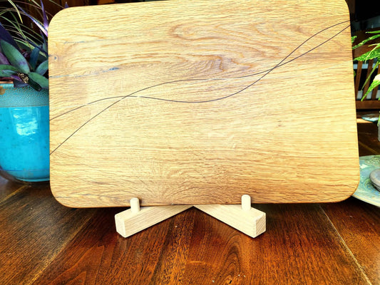 White Oak Charcuterie Board with Exotic Banding and natural wood grain display on Tampa Home & Garden Store
