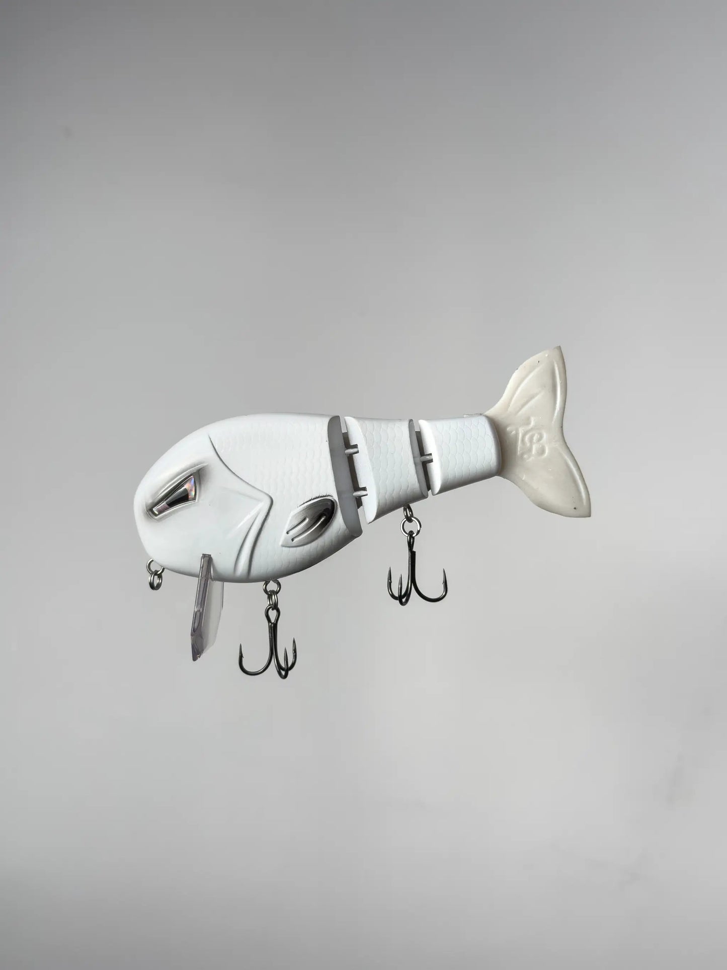 White Out WakeWalker LT resin swimbait by Throwback Baits, white artificial fishing lure on Tampa Home & Garden Store