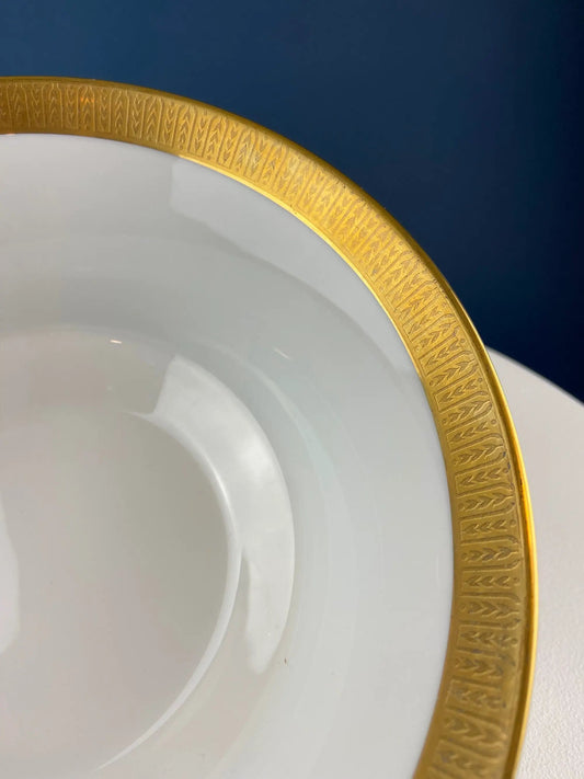 Sango Georgetown Bowl white porcelain with gold rim wedding gift on Tampa Home & Garden Store