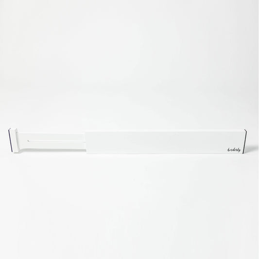 Bamboo Expandable Drawer Dividers White by Horderly; white divider rails in packaging on Tampa Home & Garden Store
