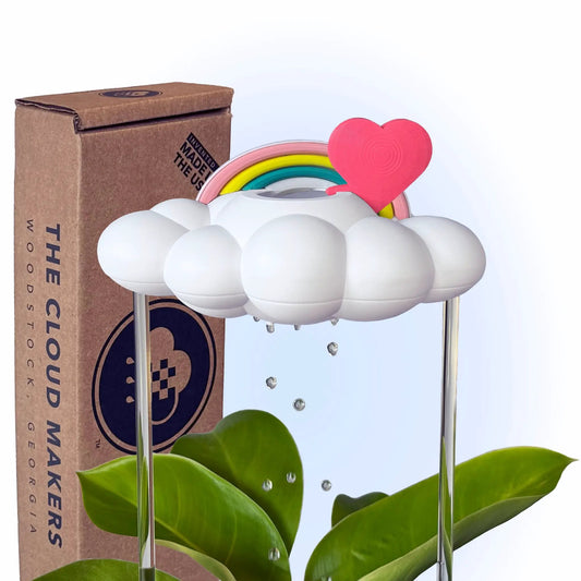 Dripping Rain Cloud with Pink Heart Pastel Charms cloud ornament with pink heart and pastel rainbow by The Cloud Makers on Tampa Home & Garden Store