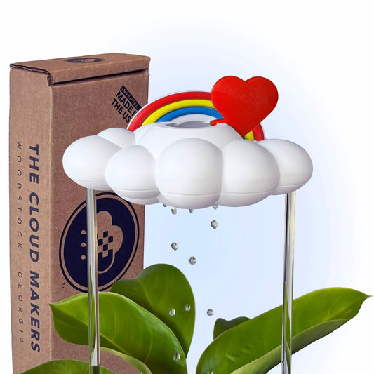 Dripping Rain Cloud with Heart and Rainbow Charms by The Cloud Makers, rainbow accents on Tampa Home & Garden Store