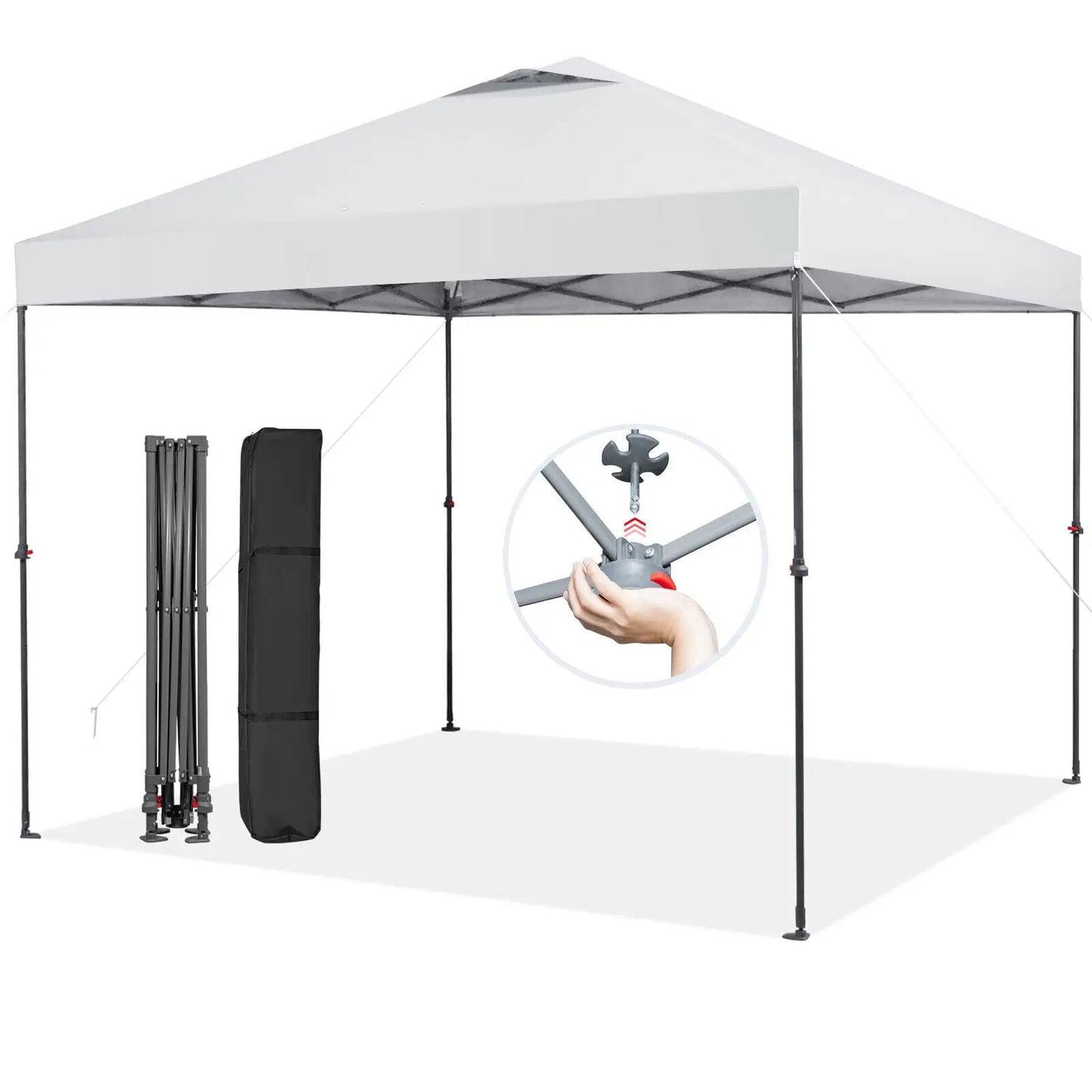 DirectDeals 10x10 ft foldable pop up canopy tent with white canopy and carry bag on Tampa Home & Garden Store