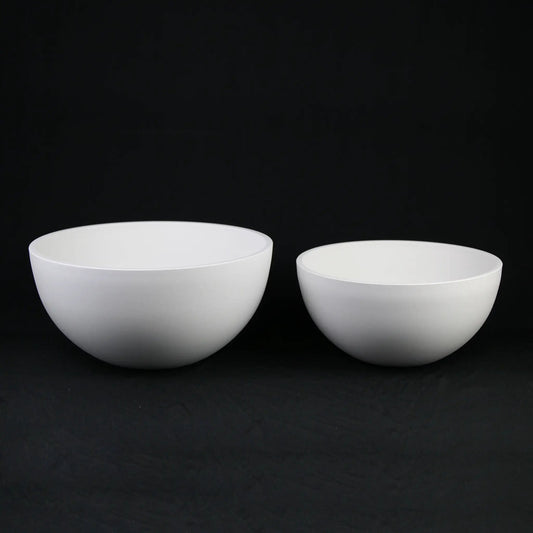 White plastic serving bowls set of two with minimalist modern design on Tampa Home & Garden Store