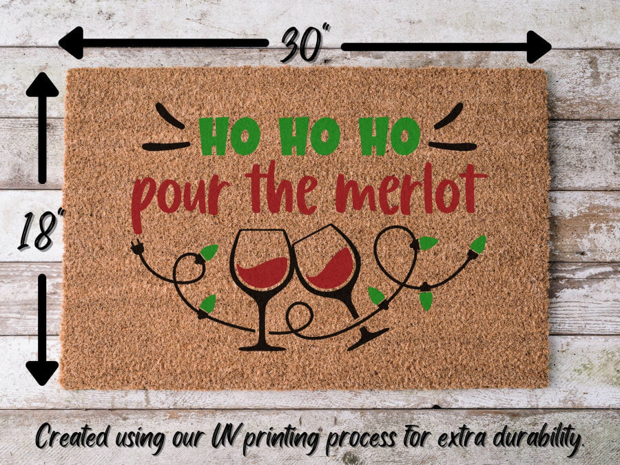 Wine Funny Christmas Door Mat | Funny Christmas Doormat | Christmas Holiday Gift | Welcome Mat | Doormat | Winter Decor - Tampa Home & Garden Store