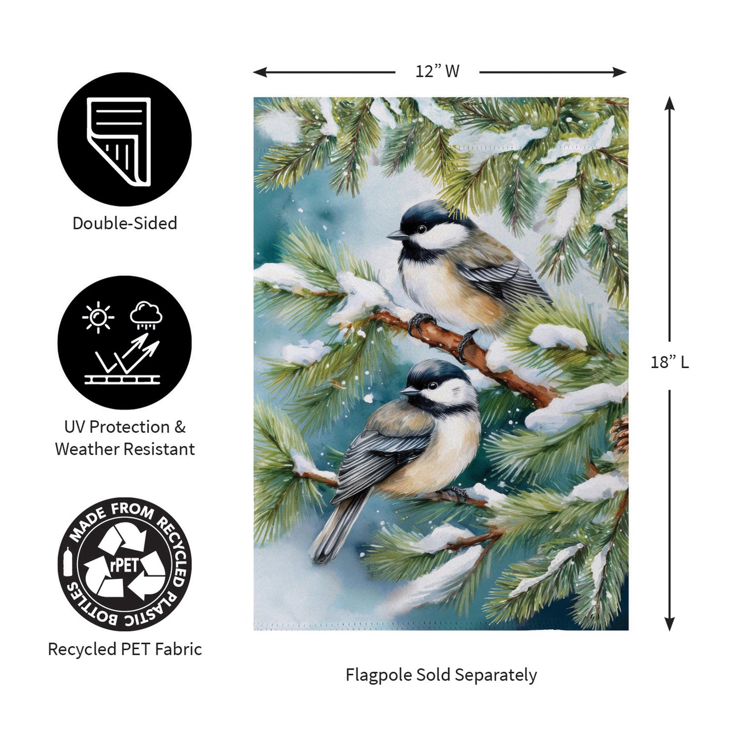 Winter Chickadee Friends Suede Garden Flag - Tampa Home & Garden Store
