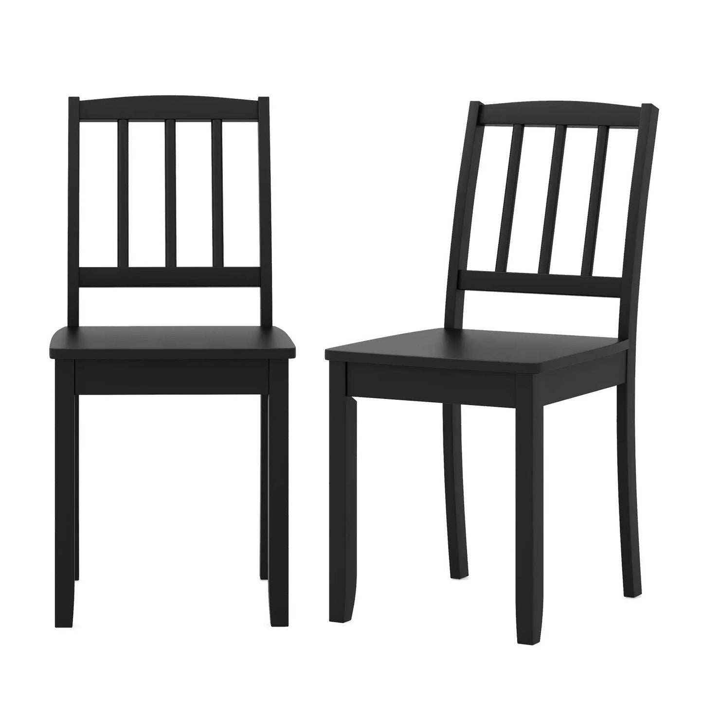 Wood Dining Chair set of 2 with black finish and rubber wood legs on Tampa Home & Garden Store