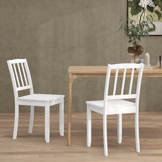 Wood dining chair set of 2 with white finish and rubber wood legs on Tampa Home & Garden Store