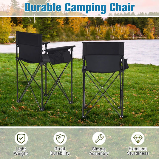 Portable 38 Inch Oversized High Camping Fishing Folding Chair - Tampa Home & Garden Store