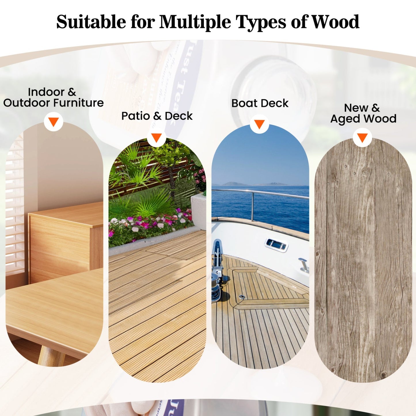 Wood Oil Cleaner and Brightener Set for Wood