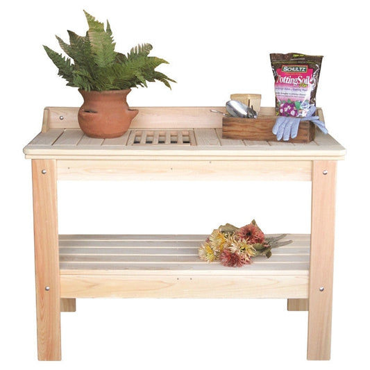 Wooden Potting Bench Garden Table - Made in USA - Tampa Home & Garden Store