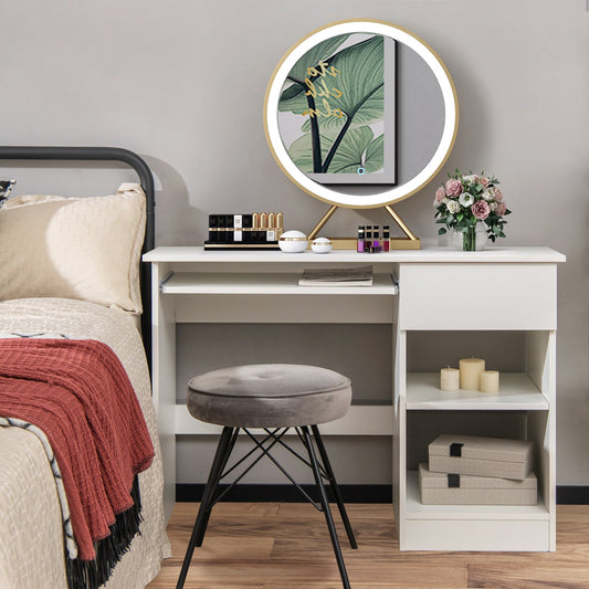 Wooden Computer Desk with CPU Stand-White - Tampa Home & Garden Store