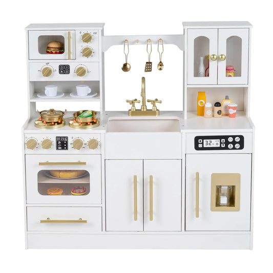 Wooden Kids Kitchen Set with Lights and Sounds