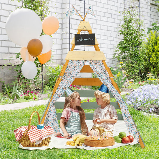 Triangle Hideaway Playhouse with Removable Chalkboard for Indoor and Outdoor - Tampa Home & Garden Store
