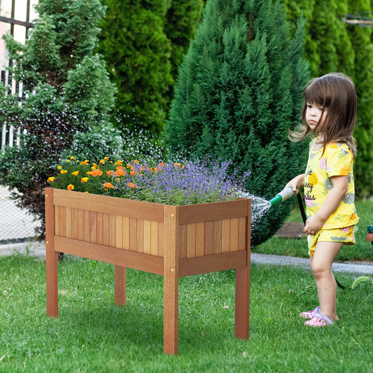Wooden Raised Garden Bed Solid Wood Elevated Planter Box with Legs - Tampa Home & Garden Store