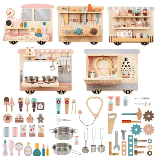 Wooden Sensory Wall Panel with Vanity and Tool Box - Tampa Home & Garden Store