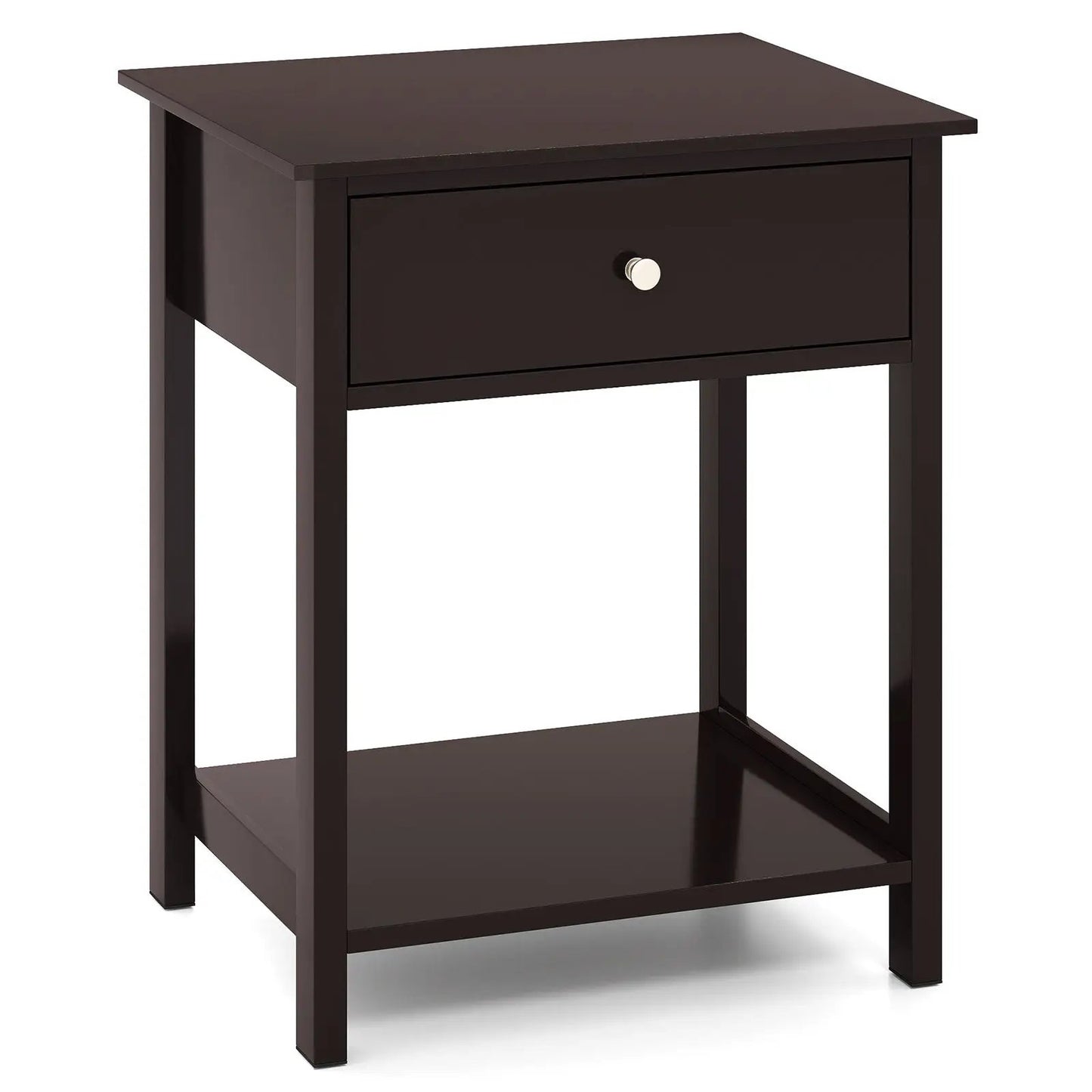 Wooden Storage Shelf with Drawer for Bedroom and Living Room-White - Tampa Home & Garden Store