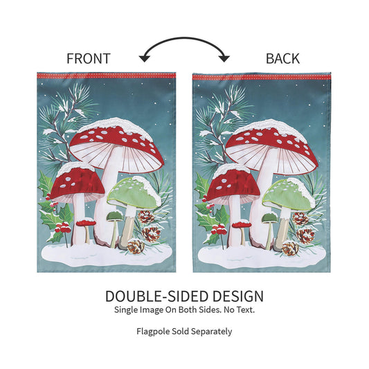 Woodland Winter Mushroom Applique Garden Flag - Tampa Home & Garden Store