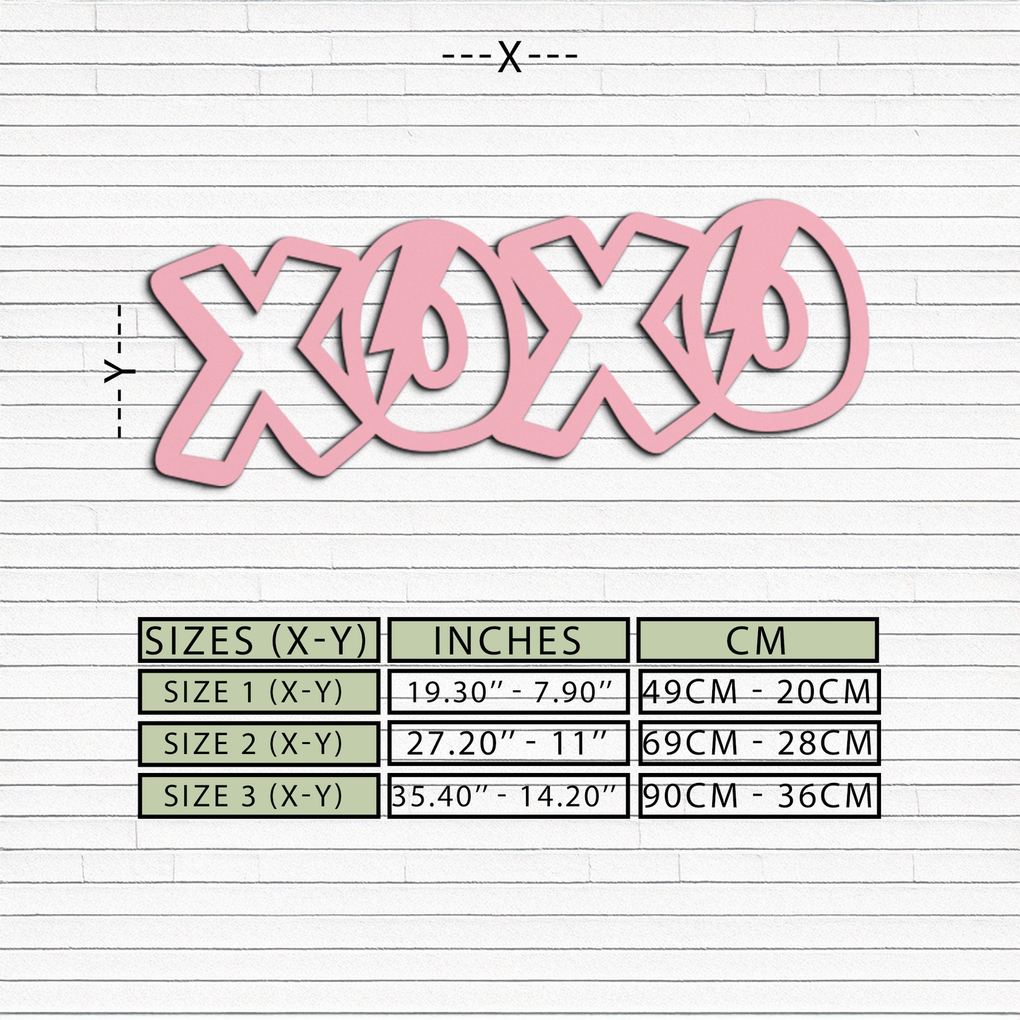 XOXO Word Art Metal Wall Decor – Modern Love Quote Design - KAFGP114 - Tampa Home & Garden Store