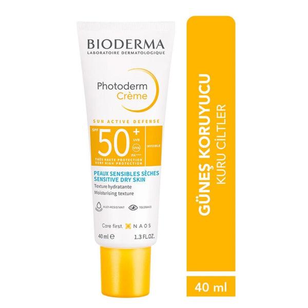 Bioderma Photoderm Creme SPF50+ sunscreen tube for dry skin with yellow cap on Tampa Home & Garden Store
