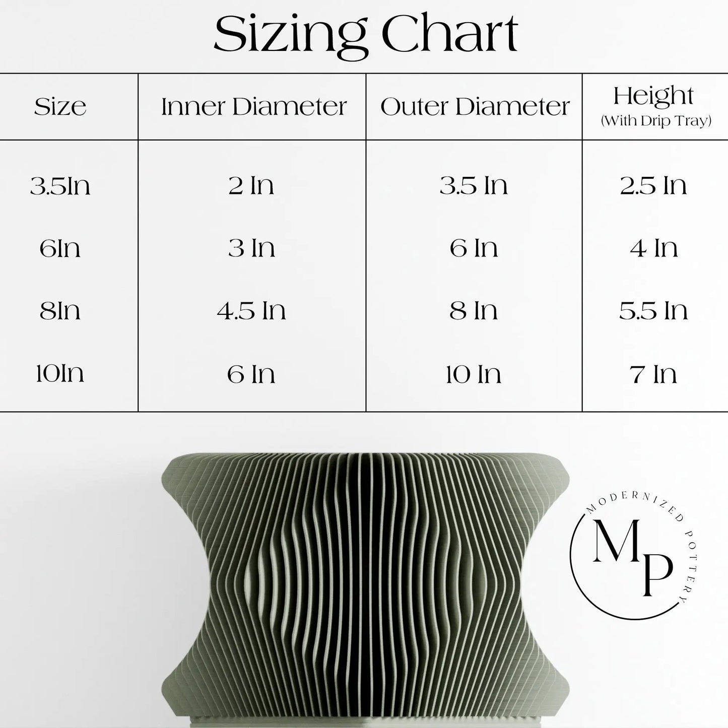 Xenova Spiral Planter ceramic ribbed sage gray by Modernized Pottery on Tampa Home & Garden Store