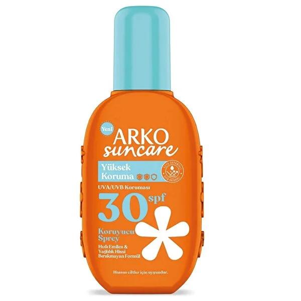 Arko Suncare sunscreen spray SPF 30 bottle orange with turquoise cap on Tampa Home & Garden Store