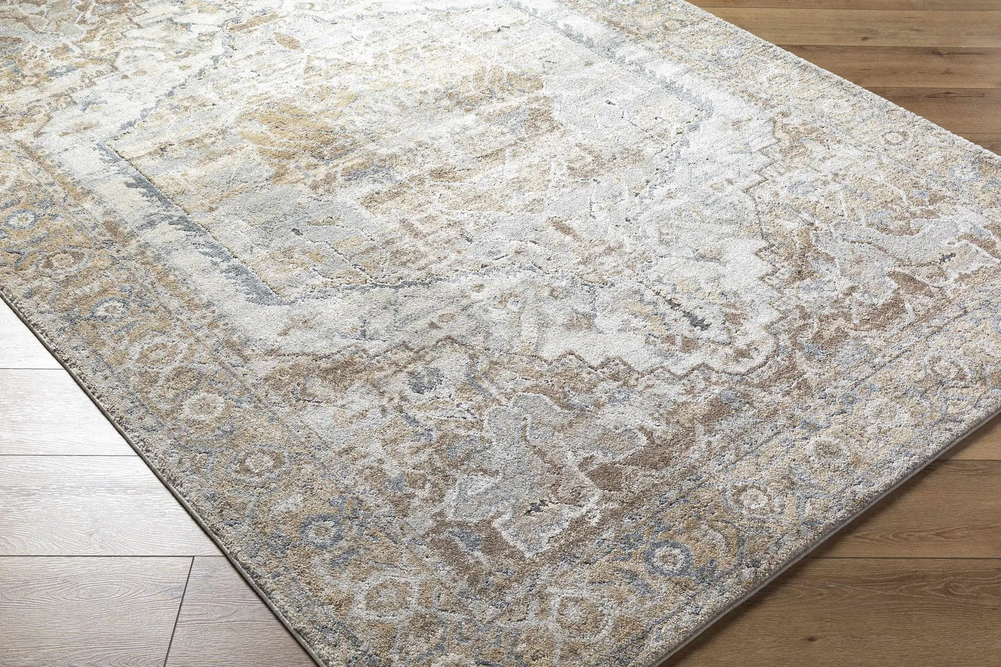 Yumna Thick Luxe Rug high-pile machine-woven beige and gray tones on Tampa Home & Garden Store