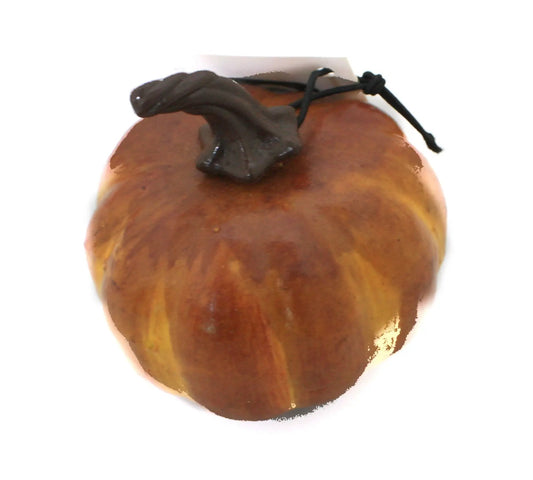4-inch artificial gourd round decor orange-brown with black hanging cord on Tampa Home & Garden Store