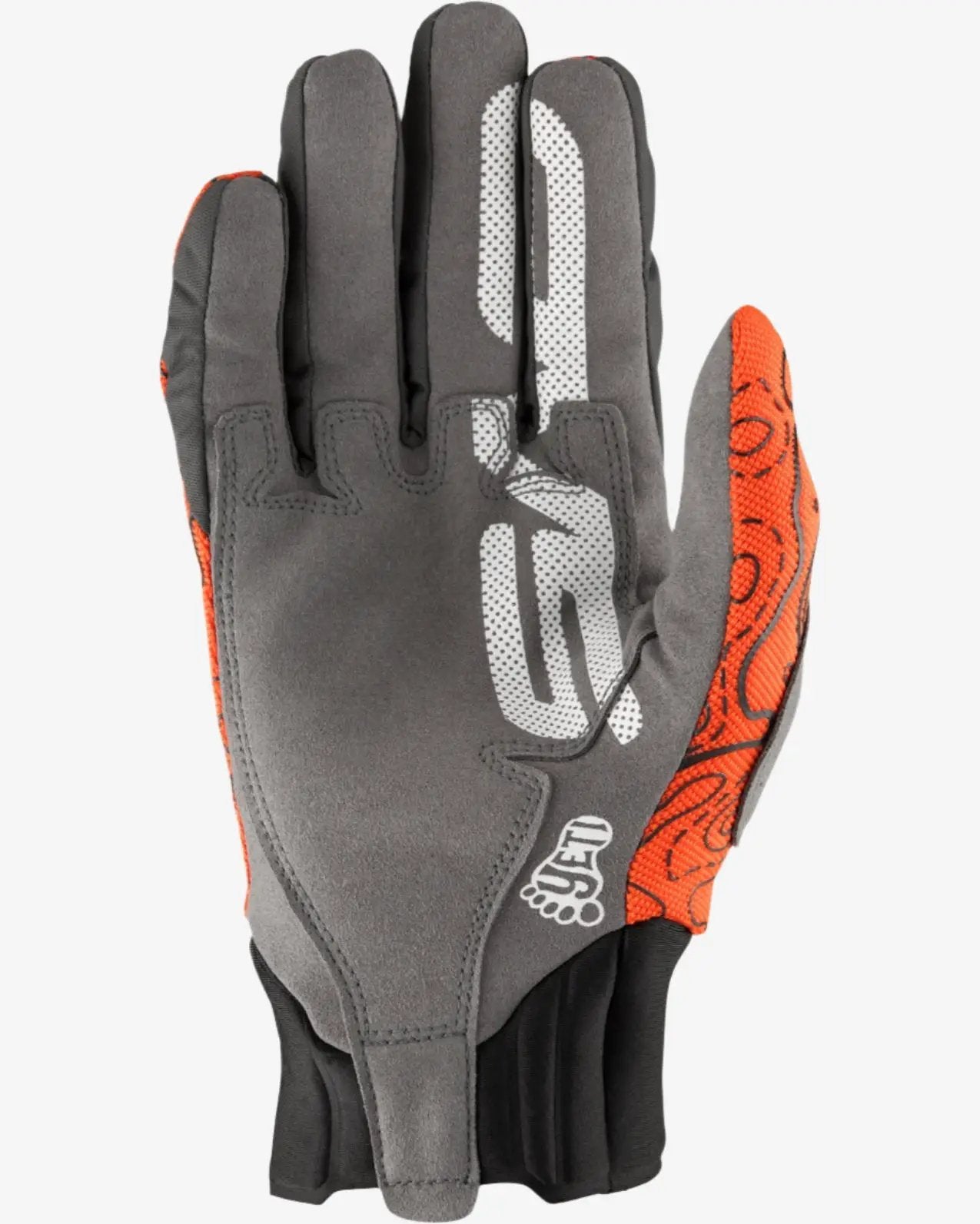 Yeti Cold Weather Glove EVS Sports, gray with orange accents, water resistant glove on Tampa Home & Garden Store