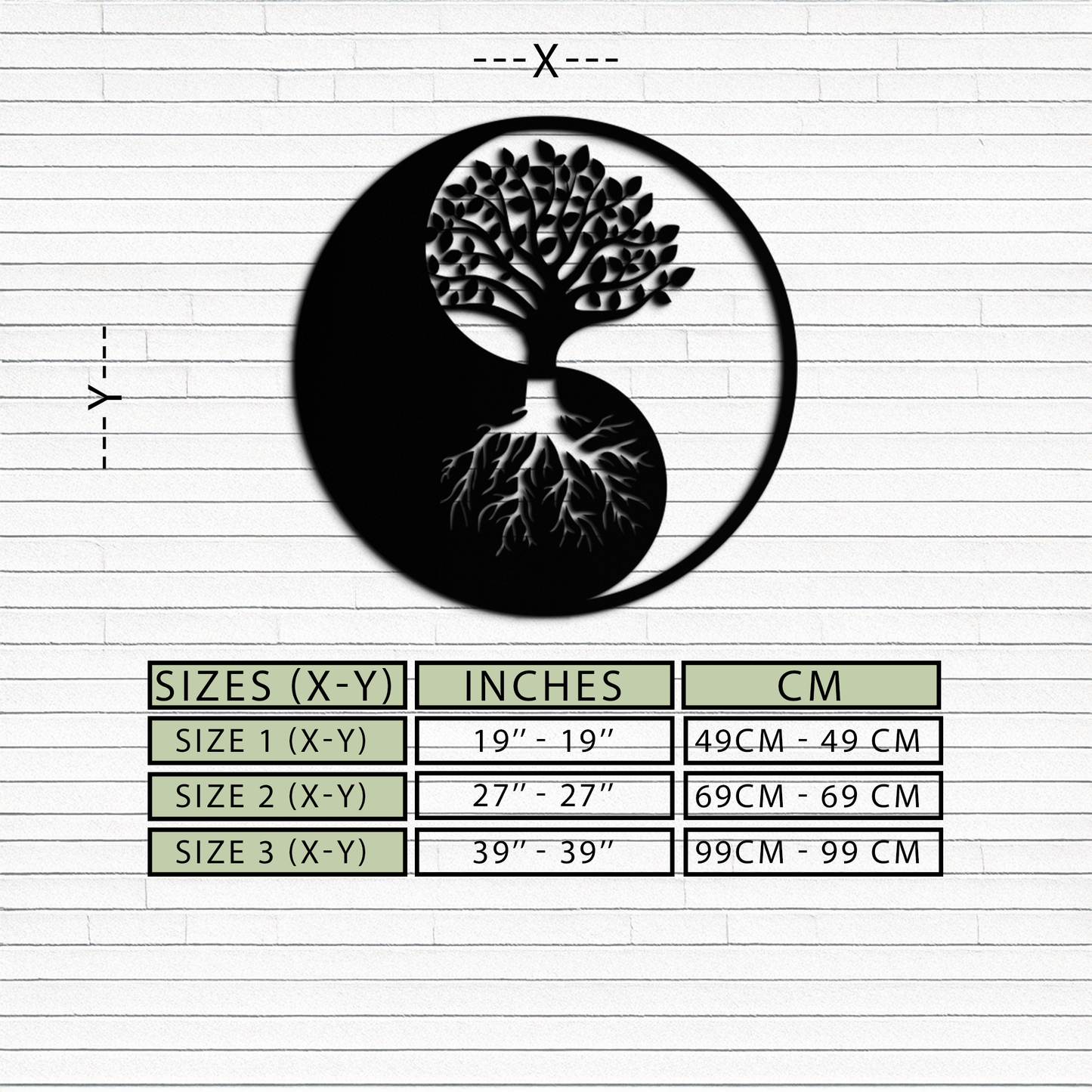 Yin-Yang Tree of Life Metal Wall Art - Harmonious Nature-Inspired Decor - KAF147 - Tampa Home & Garden Store