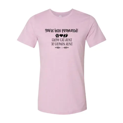 Promoted From Cat Aunt To Human Aunt T-shirt pink Furr Baby Gifts on Tampa Home & Garden Store