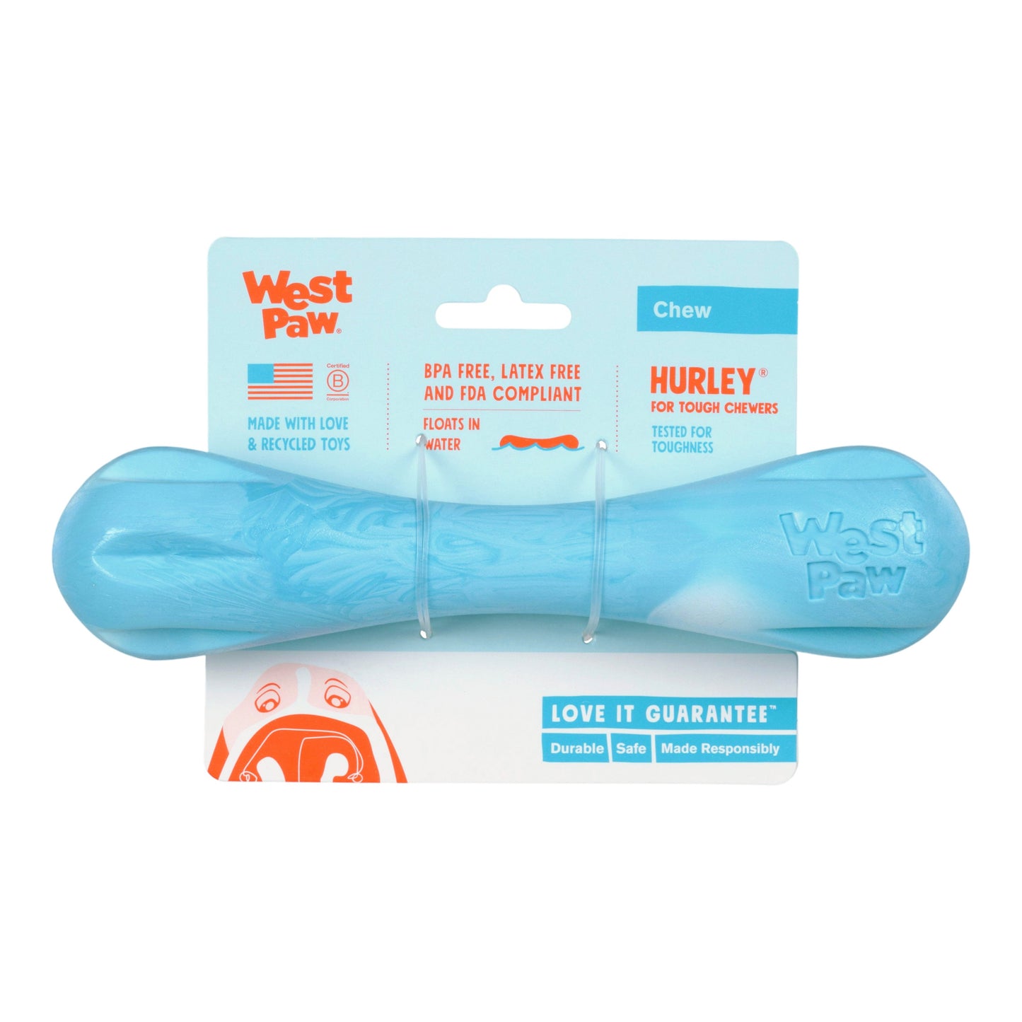 Hurley Aqua Swirl Indestructible Dog Chew Toy